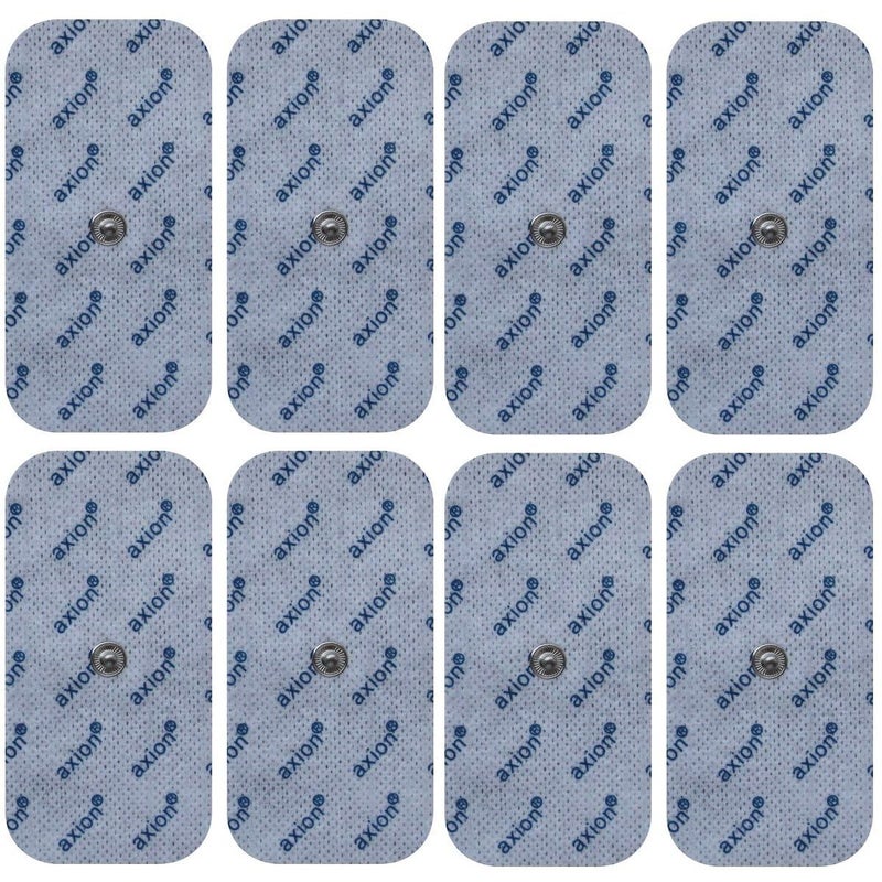 8 axion TENS Unit Electrode Pads 4x2 Replacement Pads with 35mm Snap Button for TENS Machines and Muscle Stimulators Reusable SelfAdhesive TENSEMS Electrodes