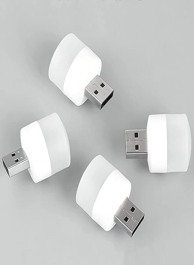 FLIZZOW USB Mini Night Lights, Mini LED Bulb, Plug-in, Warm White, Compact Ideal for Bedroom Bathroom Nursery Hallway Kitchen,Car Outdoor USB Atmosphere Light (Pack of 4) - Image 1