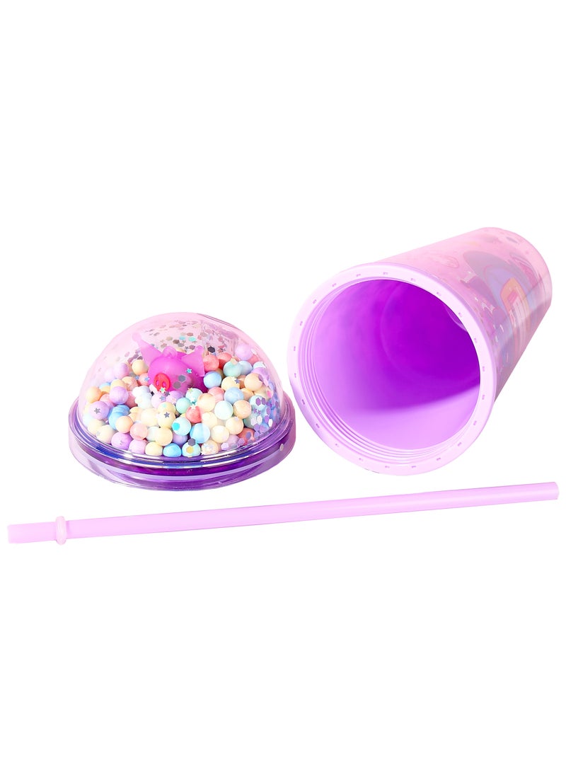 Sanrio Sanrio Kuromi Double Layer Straw Plastic Bottle With Straw  - Image 4
