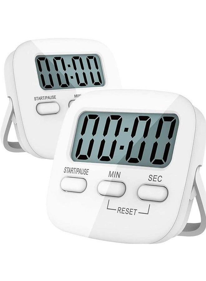 Kitchen Timer, 2 Pack Digital Kitchen Timers，Magnetic Countdown Timer with Loud Alarm, Big Digits, Back Stand for Cooking, Classroom, Bathroom, Teachers, Kids  - Image 1