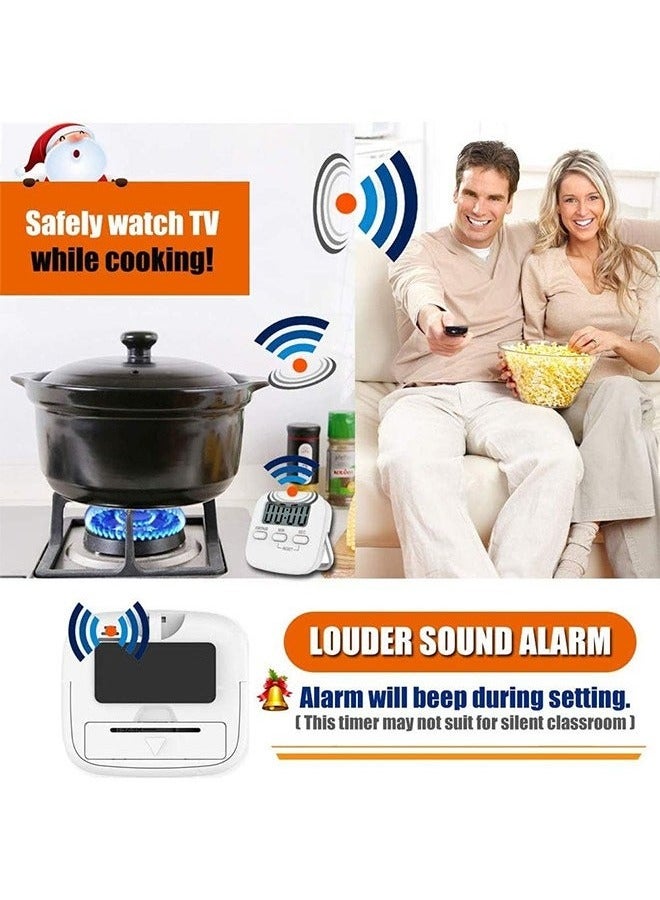 Kitchen Timer, 2 Pack Digital Kitchen Timers，Magnetic Countdown Timer with Loud Alarm, Big Digits, Back Stand for Cooking, Classroom, Bathroom, Teachers, Kids  - Image 4