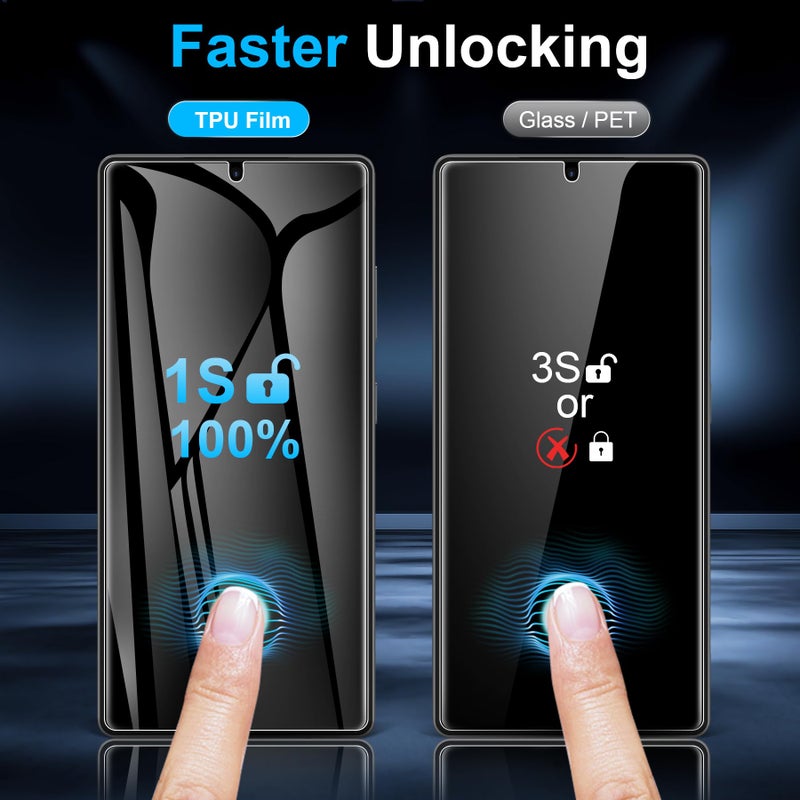 LYWHL 2 Pack for Samsung Galaxy S26 Ultra Privacy Screen Protector [Like Original Fingerprint Unlock], Anti-Spy Private S26 Ultra Film [Not Glass], Case Friendly, Scratch-Resistant, Sensitive Touch - Image 2