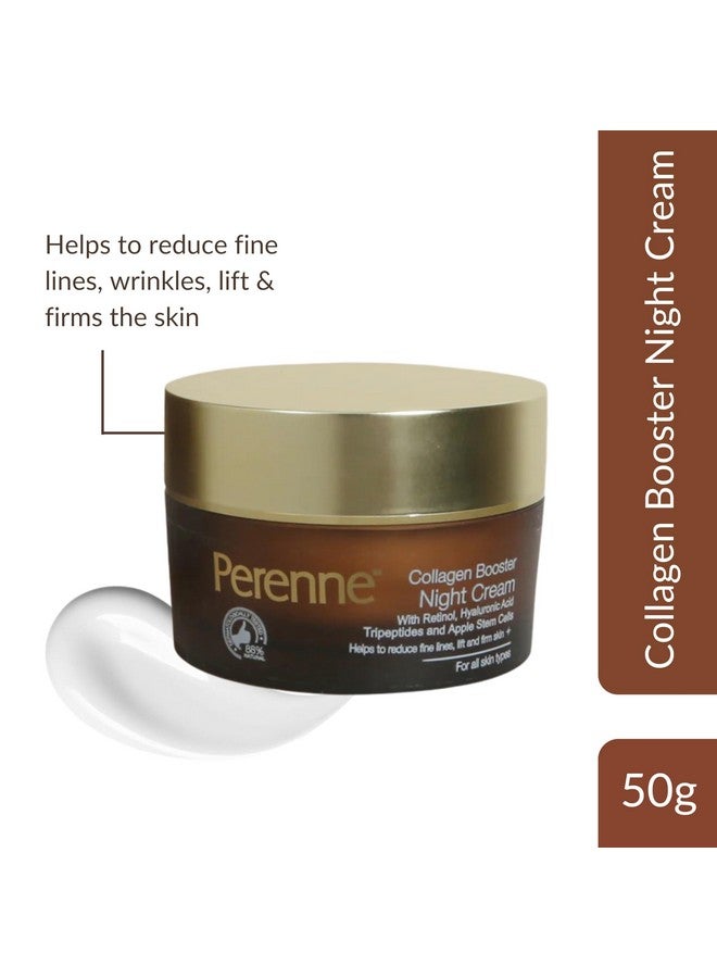 PERENNE Collagen Booster Night Cream With Retinol And Hyaluronic Acid For All Skin Types (50 Gm) - Reduces Fine Lines And Wrinkles, Skin Tightening And Brightening Cream - Image 2