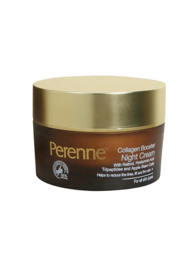 PERENNE Collagen Booster Night Cream With Retinol And Hyaluronic Acid For All Skin Types (50 Gm) - Reduces Fine Lines And Wrinkles, Skin Tightening And Brightening Cream - Image 1