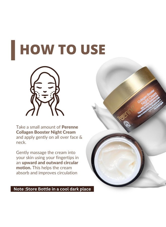 PERENNE Collagen Booster Night Cream With Retinol And Hyaluronic Acid For All Skin Types (50 Gm) - Reduces Fine Lines And Wrinkles, Skin Tightening And Brightening Cream - Image 5