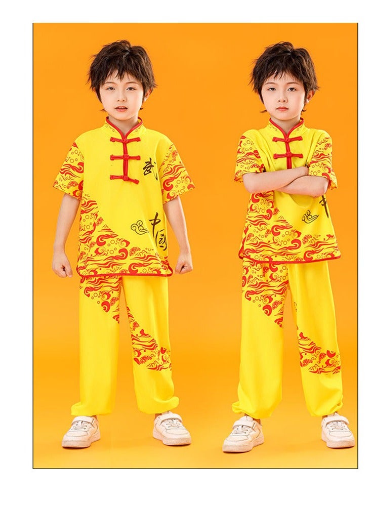 LiangSanZhi Kids Kung Fu Uniform - Chinese Traditional Hanfu Costume Set with Short Sleeves for Boys & Girls  - Image 3