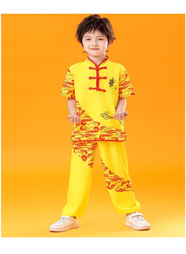 LiangSanZhi Kids Kung Fu Uniform - Chinese Traditional Hanfu Costume Set with Short Sleeves for Boys & Girls  - Image 2