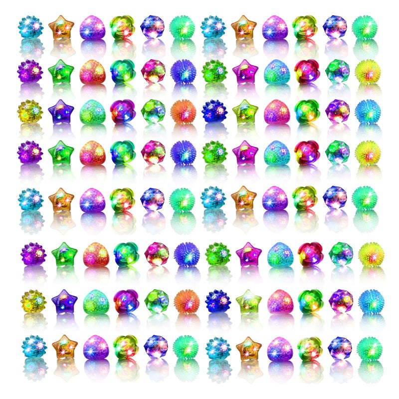 OLUPP Party Favors 48 Pcs Light Up Rings Glow In The Dark Party Supplies 6 Style Flashing Glow In The Dark Rings for Adults Kids LED Ring for Birthday Party Favors Concert Raves Halloween Christmas - Image 2