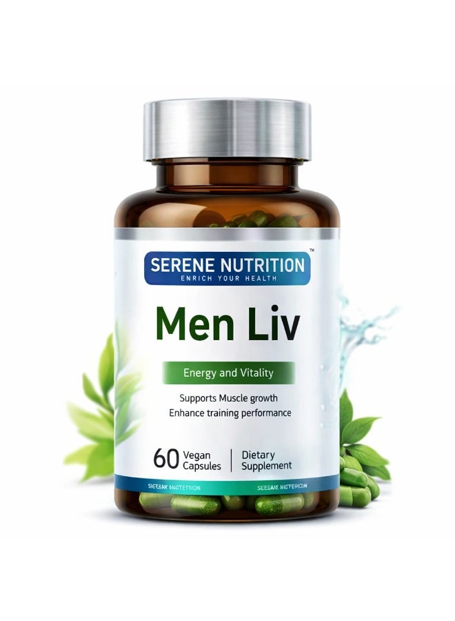 سيرين كبسولات مين ليف - دعم الطاقة والحيوية، مكمل غذائي نباتي (60 كبسولة)