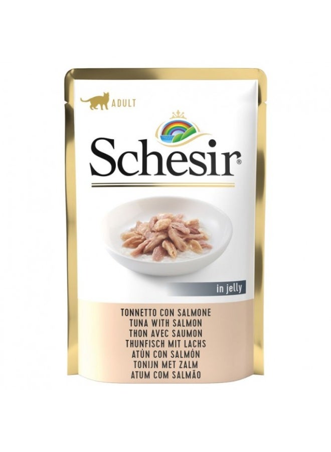 شيسر شيزير طعام رطب للقطط متكامل ومتوازن في الجيلي – تونة مع سلمون 85 جم [الحد الأدنى للطلب: 12 قطعة] - Image 4