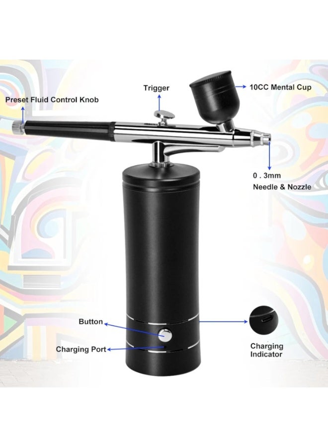 Portable Cordless Airbrush Kit, Makeup Air Compressor System, Handheld Tool for Nail Art, Cake Decorating, Painting  - Image 3