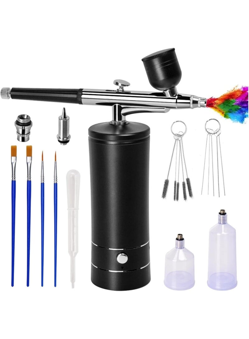 Portable Cordless Airbrush Kit, Makeup Air Compressor System, Handheld Tool for Nail Art, Cake Decorating, Painting  - Image 1