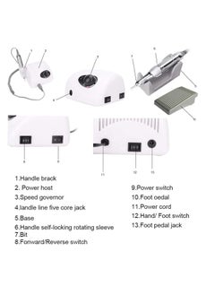 klarako Nail Drill Machine 35000 RPM Electric Manicure Pedicure Machine,15W(US Plug) 