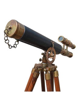 OVERSEAS MART Antique Designer Handicraft Brass Telescope with Wooden Tripod Stand Nautical Vintage Telescope Marine Telescope Bedroom Table Telescope  - Image 5