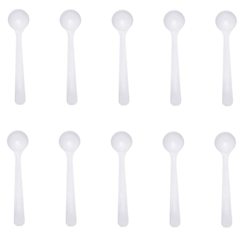 10Piece Food Grade Long Handle Nontoxic Reusable Plastic Measuring Spoon Coffee Teaspoon Milk Powder Spoon Kitchen Spoons 1 g Measuring
