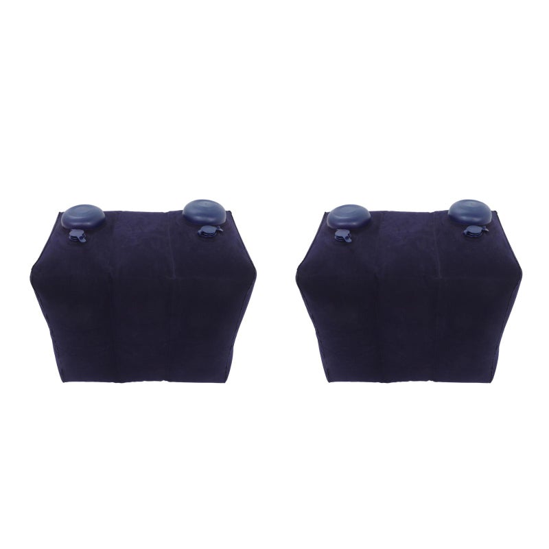 2pcs Inflatable Foot Rest: Airplane Travel Leg Cushion - Adjustable Leg Rest Pillow For Plane Office And Car - Portable Ergonomic Footrest Travel Essential - Image 1
