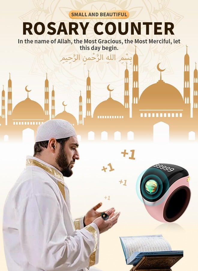 Tasbeeh Ring, Zikr Ring, Smart Counter with Waterproof OLED HD Display and Scrolling Counting, Suitable for Daily Prayers and Prayers - Image 2