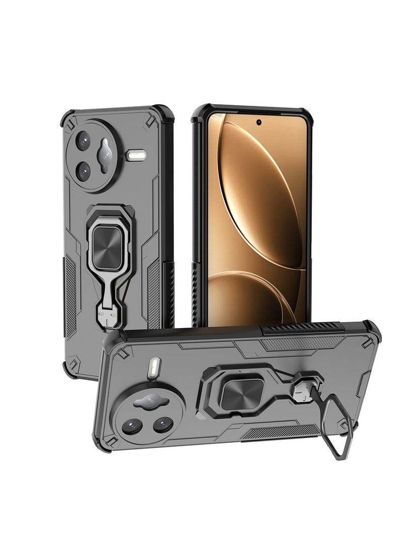 Case for Xiaomi Poco F7 Ultra / Redmi K80 Pro with Kickstand, PC+TPU Dual-Layer Hybrid Protection Back Cover,Black - Image 3