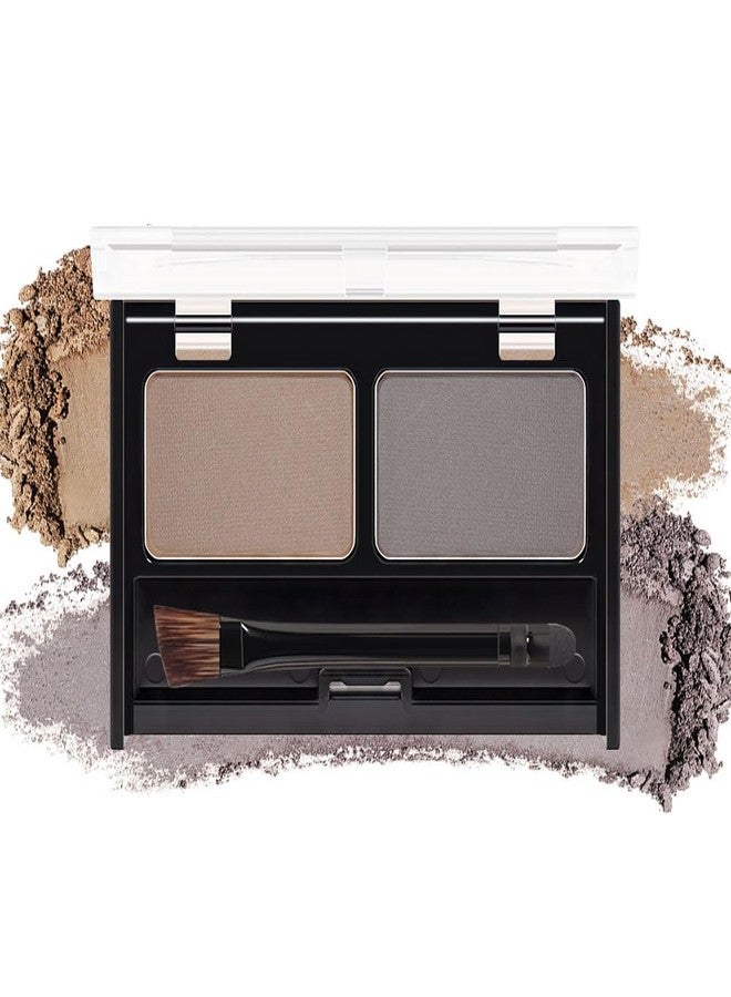 CAKAILA Eyebrow Powder Light Brown Gray Kit,Eye Brow Powder for Women with Double-ended Eyebrow Brush,Long-Lasting Waterproof Two Colors Brow Filler Get Full Defined Natural Brows,Powder Eyebrow Makeup - Image 1