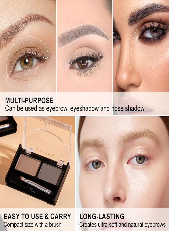 CAKAILA Eyebrow Powder Light Brown Gray Kit,Eye Brow Powder for Women with Double-ended Eyebrow Brush,Long-Lasting Waterproof Two Colors Brow Filler Get Full Defined Natural Brows,Powder Eyebrow Makeup - Image 5