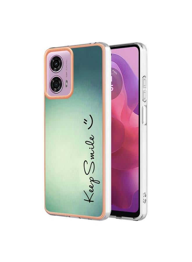 اس-توب جراب لهاتف Motorola Moto G04 4G / G24 4G، جراب هاتف IMD مزدوج الجوانب مطلي بالرخام الكهربائي - Image 1