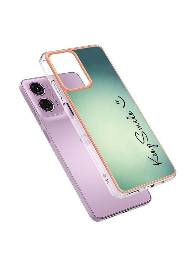 اس-توب جراب لهاتف Motorola Moto G04 4G / G24 4G، جراب هاتف IMD مزدوج الجوانب مطلي بالرخام الكهربائي - Image 3