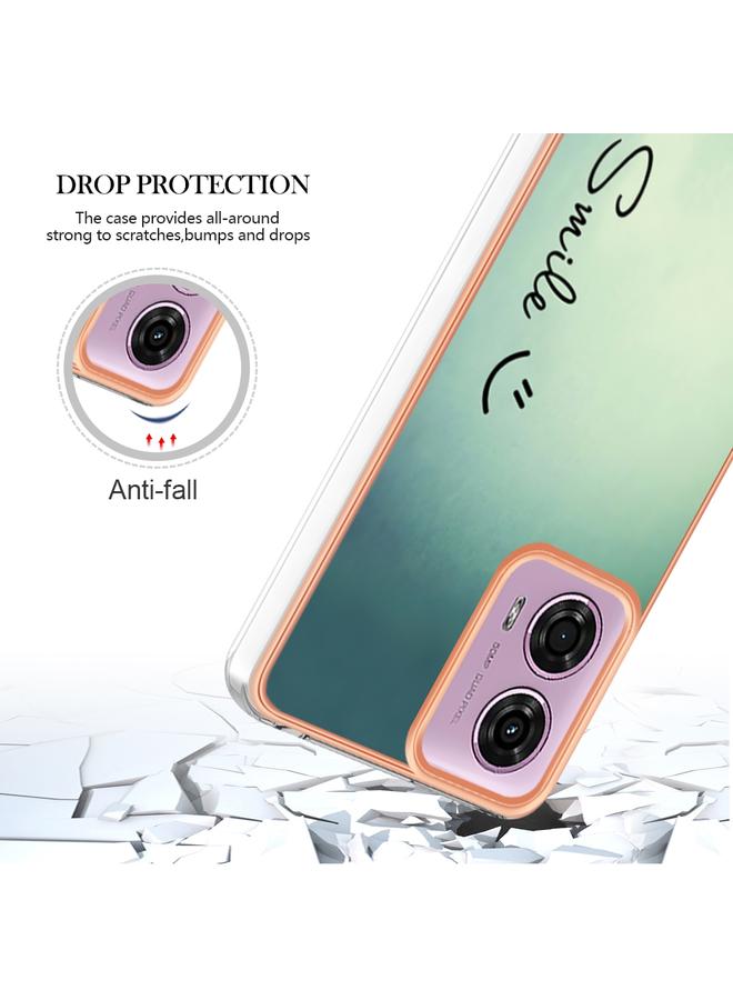 اس-توب جراب لهاتف Motorola Moto G04 4G / G24 4G، جراب هاتف IMD مزدوج الجوانب مطلي بالرخام الكهربائي - Image 4