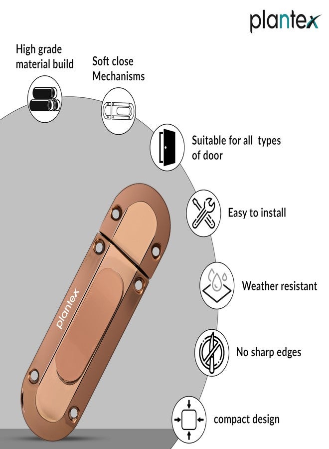 Plantex Door Stopper/Door Latch for Main Door/Baby Latch for Bathroom/Door Lock for Home and Office Doors - Pack of 2 (Rose Gold) - Image 3