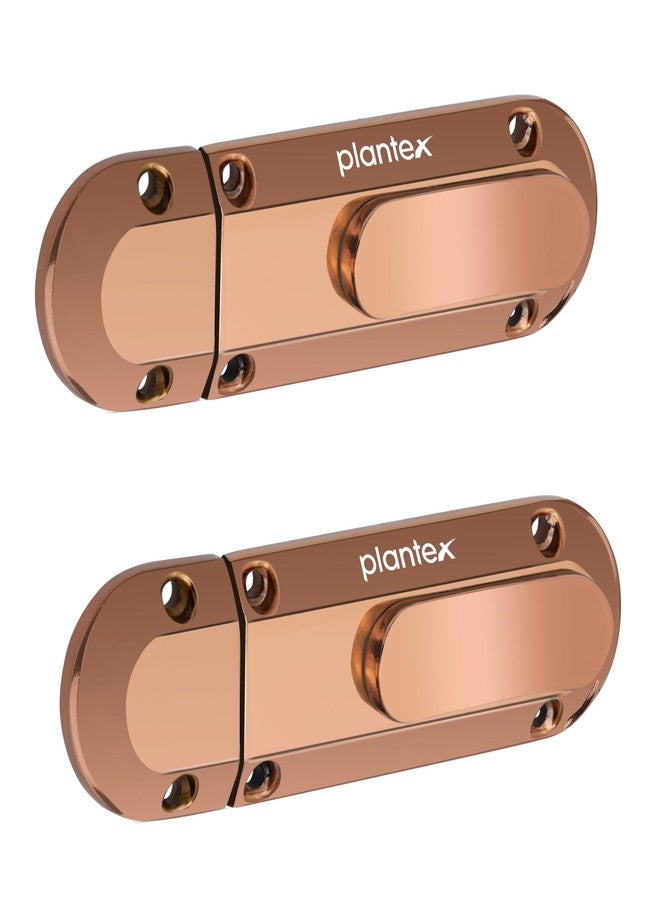 Plantex Door Stopper/Door Latch for Main Door/Baby Latch for Bathroom/Door Lock for Home and Office Doors - Pack of 2 (Rose Gold) - Image 1