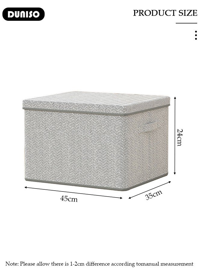 DUNISO 2 PCS Wardrobe Clothes Organizer, Foldable Drawer Closet Organizers with Mesh Window and Handle, Washable Closet Storage Basket Bins, Stackable Closet Storage Organizer, Fabric Storage Boxes for Clothing, Jeans, Bras, Leggings, Sweaters  - Image 2