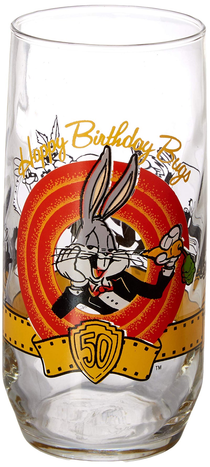 Bugs Bunny Happy 50th Birthday Glass 1990 Warrner Bros