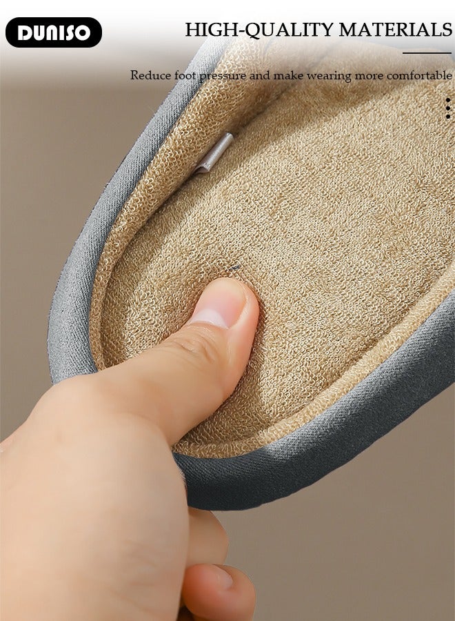 DUNISO Non-slip Slippers for Men and Women, Comfort Knitted Cotton Slippers, High Resilience Home Slippers, Soft Lightweight Slippers, Washable Flat Slippers, Household Slippers for Indoor & Outdoor - Image 5