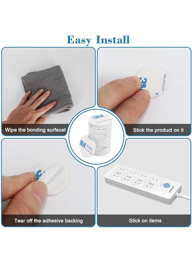erorex - 100 Pcs Round 3M Double Sided Adhesive Pads Double Sided Stickers Self Adhesive Tape Double Sided Sticky Pads Super Sticky Adhesive Foam Pads White - Image 1
