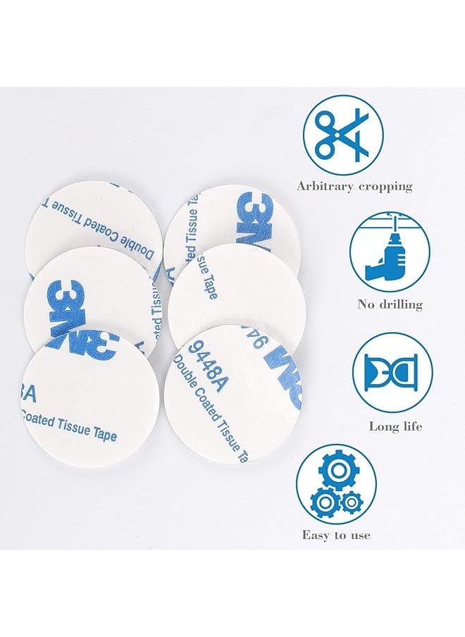 erorex - 100 Pcs Round 3M Double Sided Adhesive Pads Double Sided Stickers Self Adhesive Tape Double Sided Sticky Pads Super Sticky Adhesive Foam Pads White - Image 1