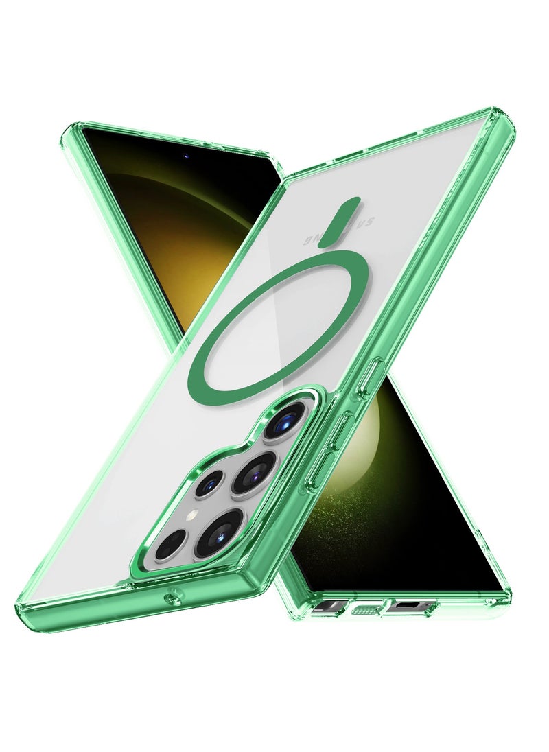 ICARLUS For Samsung Galaxy S23 Ultra Case Compatible with MagSafe TPU+PC Anti-Scratch Cover - Green  - Image 2