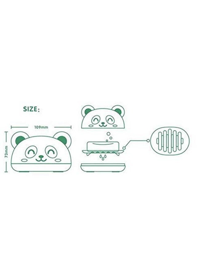 Gugzy Plastic Cute Panda Soap Box Holder With Cover Bathroom Storage Shelves Racks Floor Type Kitchen Sponge Drain Holder Accessories Supplies (Pink) - Image 5