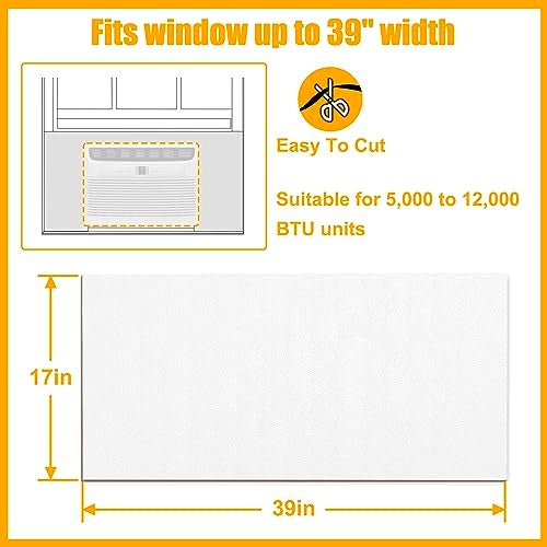 LBG Products Window Air Conditioner Side Panels,Full Surround AC Foam Panel for Indoor Window AC Units,Summer and Winter Window Seal Cover (White) - Image 2