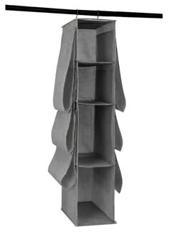 Swift 10 Grid Hanging Purse Handbag Storage Organizer Homewares Nonwoven, Shelf for Wardrobe, Household Storage Dust Bag, Space Saving, Hanging Shelves for Closet  Dark Grey  - Image 4