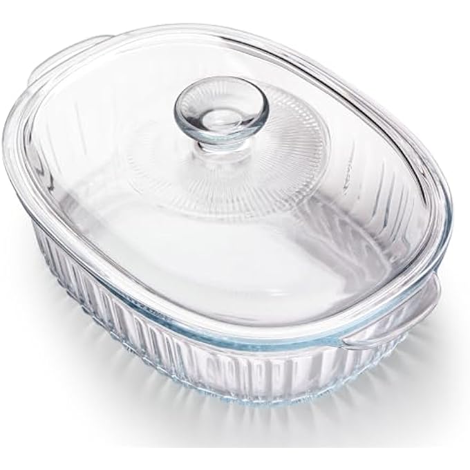 rayihni 3L Oval Glass Casserole Dish With Lid Borosilicate Glass Large Oval Casserole Dish For Oven Oven Proof Dishes With Lids3121513Cm - Image 1