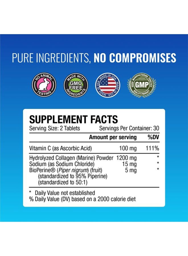 Approved Science Collagen Pills - Absorbable Marine Collagen Types I and III - 60 Tablets - Healthy Hair and Skin - Vitamin C, Sodium, and Bioperine for Fast Results - Non-GMO, Made in USA  - Image 4