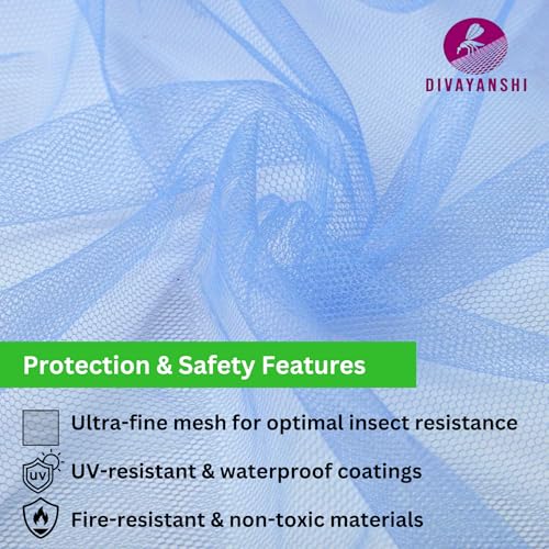Divayanshi Foldable Polycotton Mosquito Net (Machhardani) for Diwan Bed (Ivory, 5x7 ft) | Full Coverage, Lightweight, Durable & Travel-Friendly | Easy to Use & Perfect for Home - Image 5