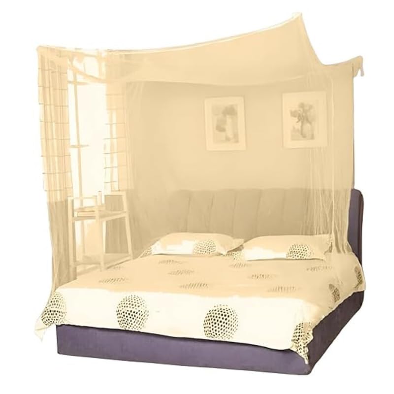 Divayanshi Foldable Polycotton Mosquito Net (Machhardani) for Diwan Bed (Ivory, 5x7 ft) | Full Coverage, Lightweight, Durable & Travel-Friendly | Easy to Use & Perfect for Home - Image 4