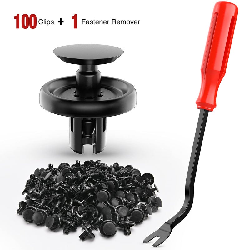Nilight 100pcs Engine Under Cover Push-Type Retainer Replaces Lexus & Toyota 90467-07201 Quality Nylon Push Rivets with Bonus Fastener Remover - Image 2