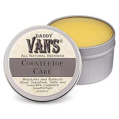 Daddy Van's® All Natural Beeswax Countertop Care for Soapstone, Slate, Concrete Composite and Butcher Block Counter Tops - Food Safe, Chemical-Free and Non-Toxic - 6 Oz. Tin - Image 1