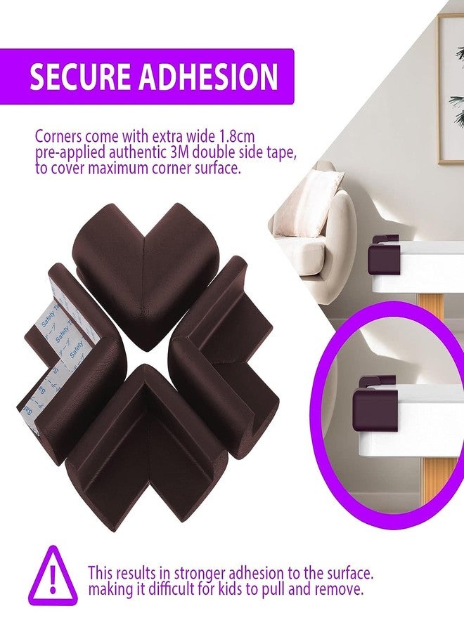 Nubilous 4 Pcs Edge Protector for Furniture Table Corner Guards for Sharp Edges Silicon Corner Protector for Sharp Edges Gel Table Shelf/Shelves CornerMulticolour (5.5 x 5.5 Brown, 4) - Image 5