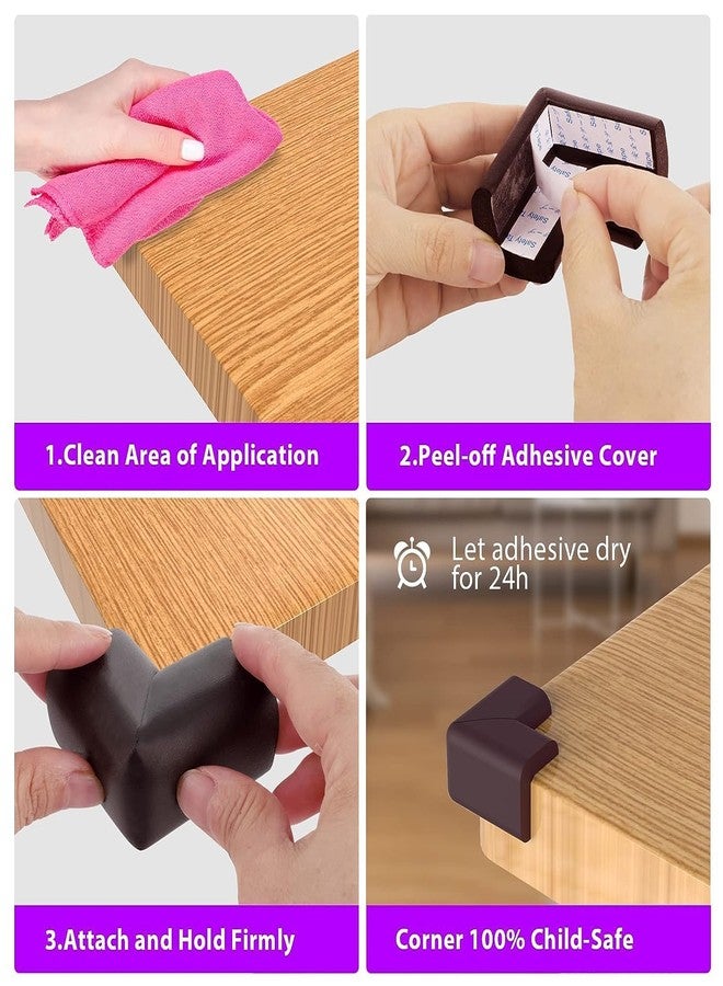 Nubilous 4 Pcs Edge Protector for Furniture Table Corner Guards for Sharp Edges Silicon Corner Protector for Sharp Edges Gel Table Shelf/Shelves CornerMulticolour (5.5 x 5.5 Brown, 4) - Image 4