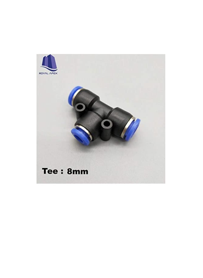 PU Pipe & Fittings Polyurethane | Pneumatic Pipe Push in to Connect Fittings (Tee - Pack of 5, 8mm) - Image 3