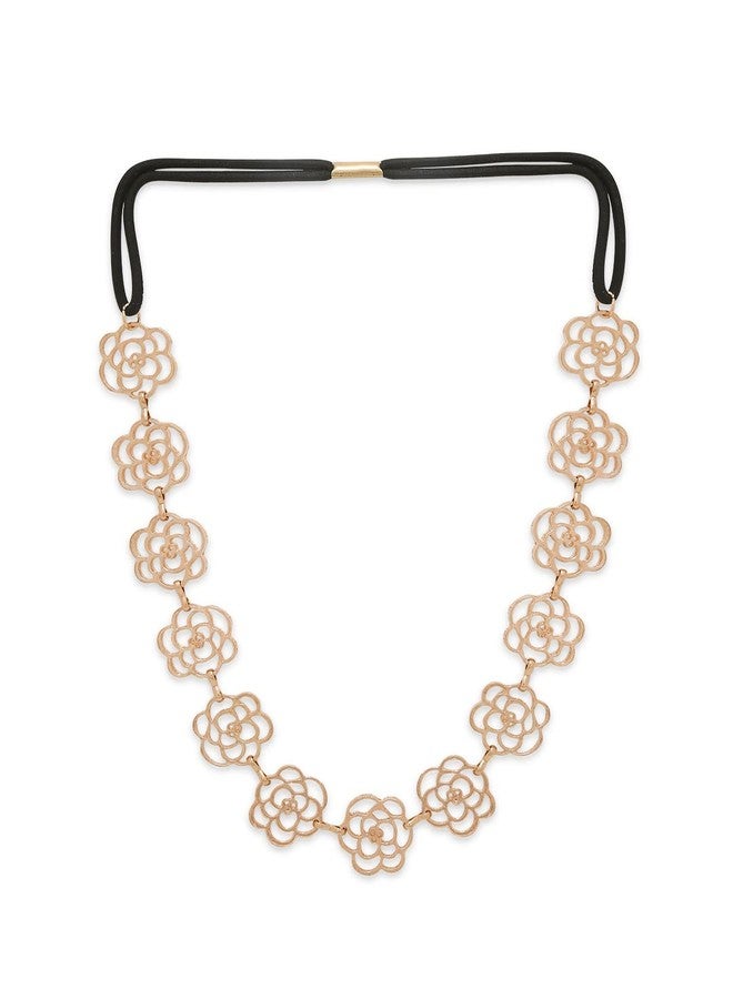 Fabula by OOMPH Jewellery Gold Rose Filigree Head Band Hairband for Women & Girls - Image 4