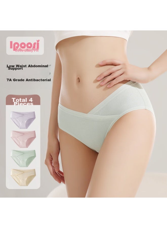 Lovebox Aibaoshi Maternity Underwear, Low-rise, Pure Cotton Crotch, Antibacterial, Postpartum Panties, Pregnancy Underwear For Women, 4-pack, XL Size, M402 - Image 1