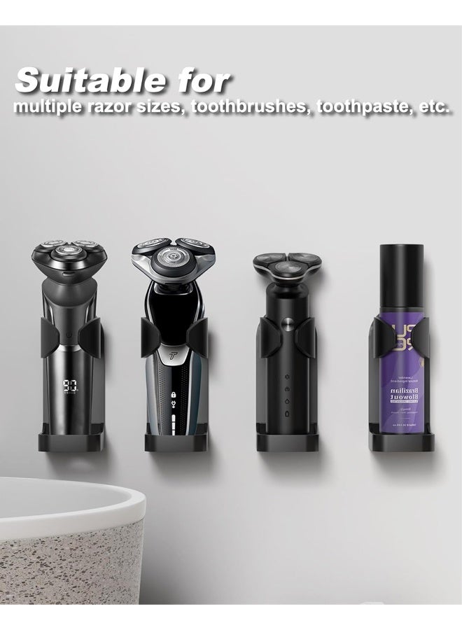 2PCS Nail-Free Wall Mount Adjustable Shaver & Toothbrush Holder Bathroom - Image 5